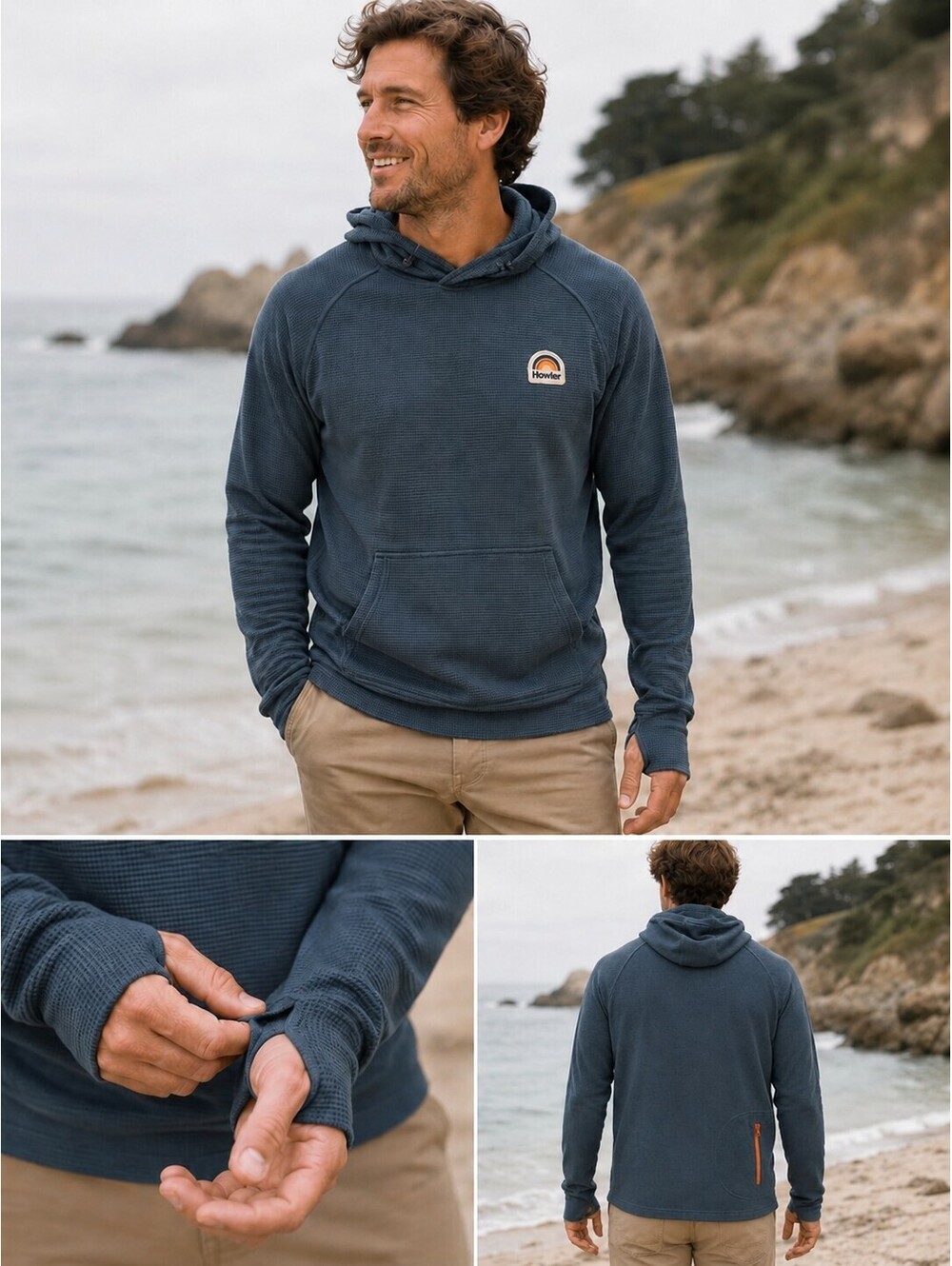 Howler Bros Palo Duro Textured Fleece Hoodie Green Men's Lg Outdoors Adventure